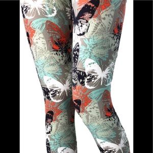 New Butterfly Adult Leggings Multi Peachskin OS PS
